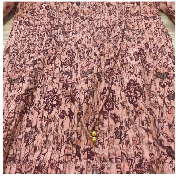 Free People Smock It To Me Mini Dress Apricot Combo Medium NWT - Picture 6 of 14